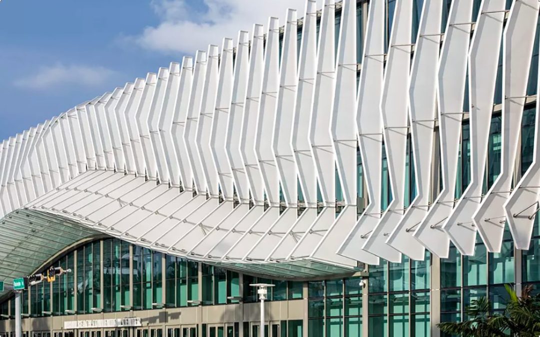 Miami Beach Convention Center shows off its finned exterior in new photos