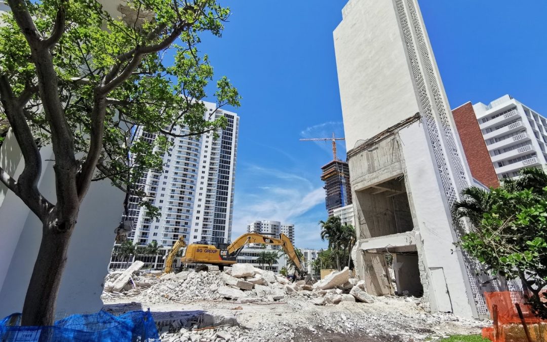 DEMOLITION UNDERWAY AT UNITY PROPERTY IN EDGEWATER, WHERE 28-STORY MODERA BISCAYNE BAY PLANNED