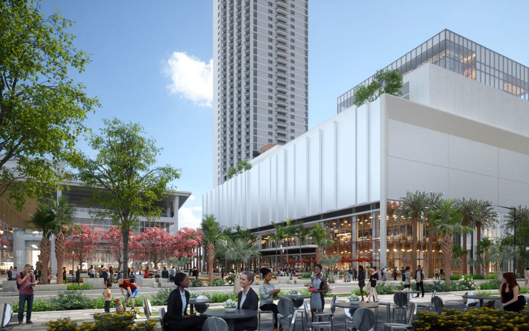 CONSTRUCTION UNDERWAY ON MIAMI WORLDCENTER RETAIL BUILDING AT BLOCK H