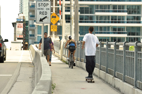 Pedestrian gates next answer to Brickell Bridge gridlock