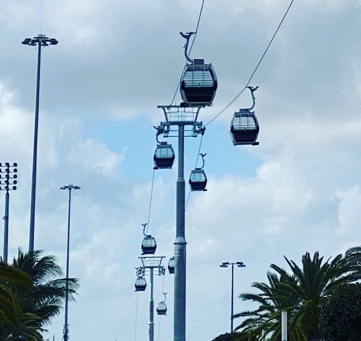 GLASS BOTTOM GONDOLAS AT HARD ROCK STADIUM WILL BE READY FOR FIRST RIDERS THIS WEEK IN TIME FOR SUPER BOWL