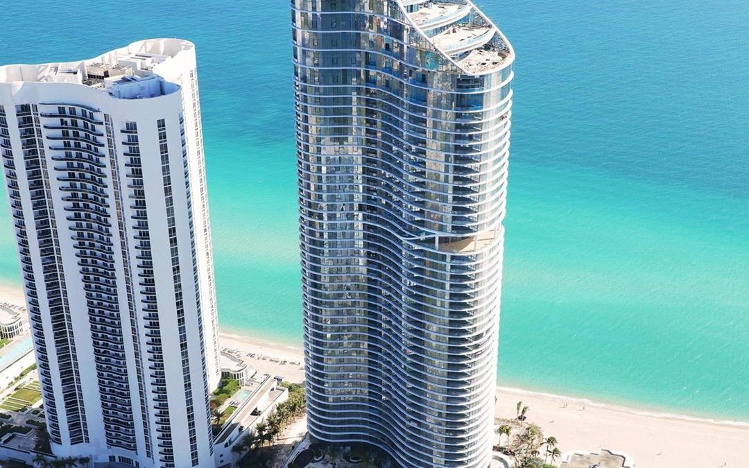 AERIAL PHOTO OF THE 52-STORY RITZ CARLTON RESIDENCES SUNNY ISLES, OPENING SOON